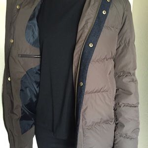 Massimo Dutti Brown Down jacket with fox fur